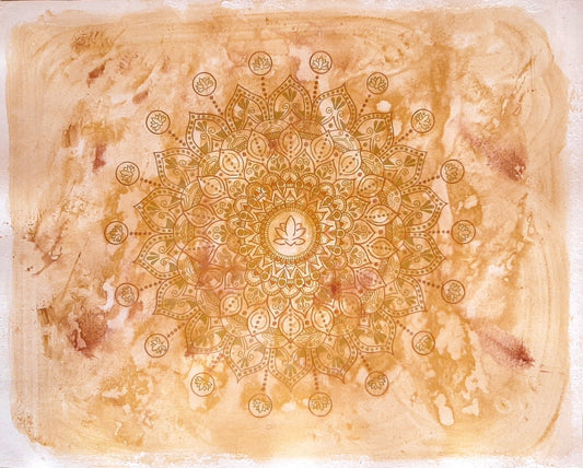 Golden Bronze Mandala on paper