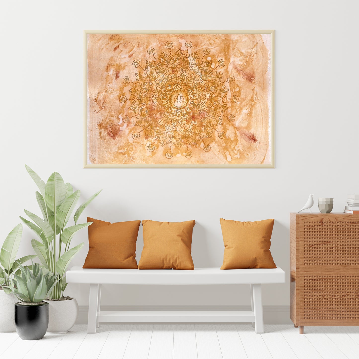 Golden Bronze Mandala on paper