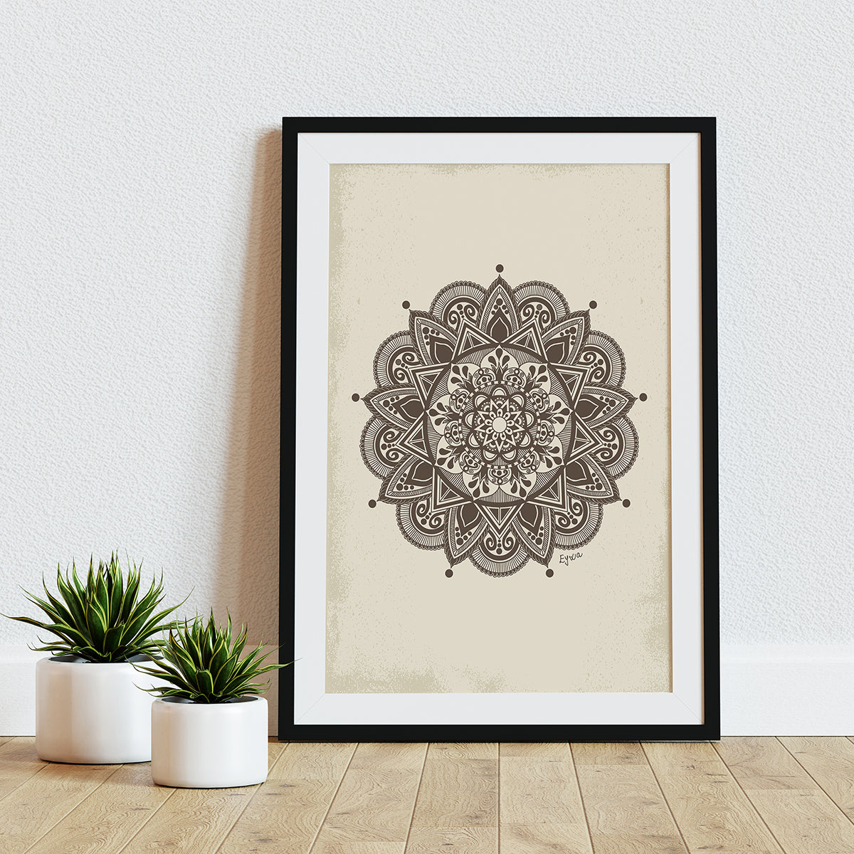 Rustikalno Smeđa Mandala - Art Print