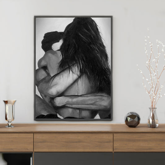 "Safe" - Couples Hugging - Art Print