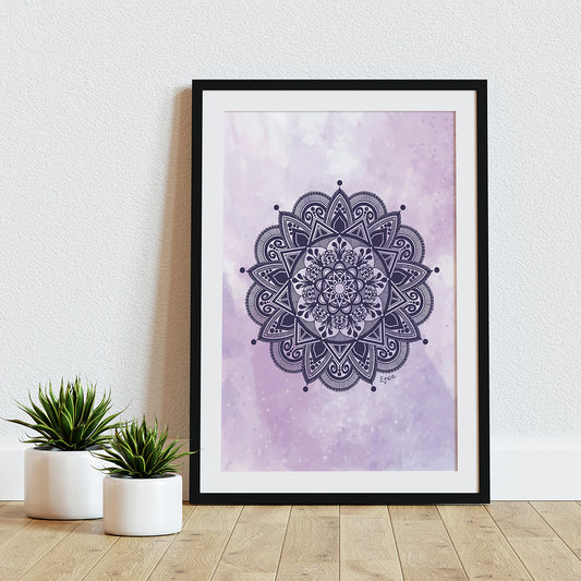 Purple Mandala Zen Wall Art Print