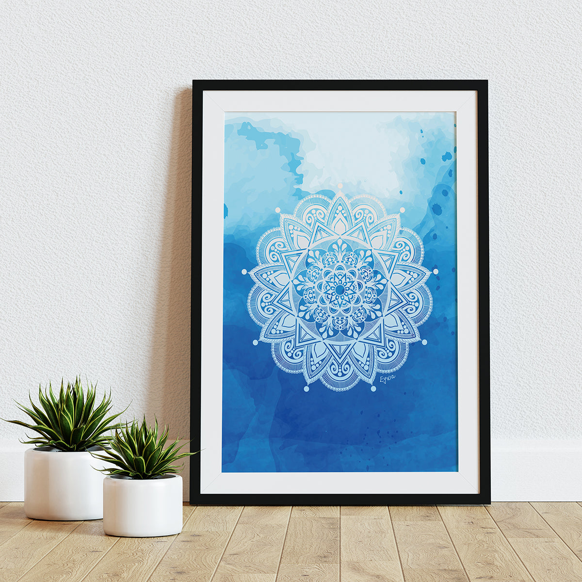 Tamno Plava Mandala - Art Print