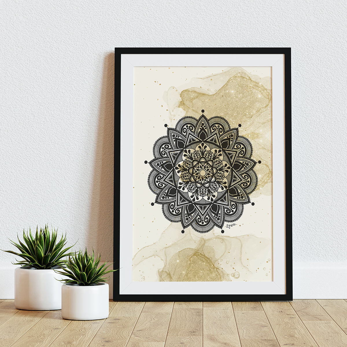 Crno Zlatna Mandala - Art Print