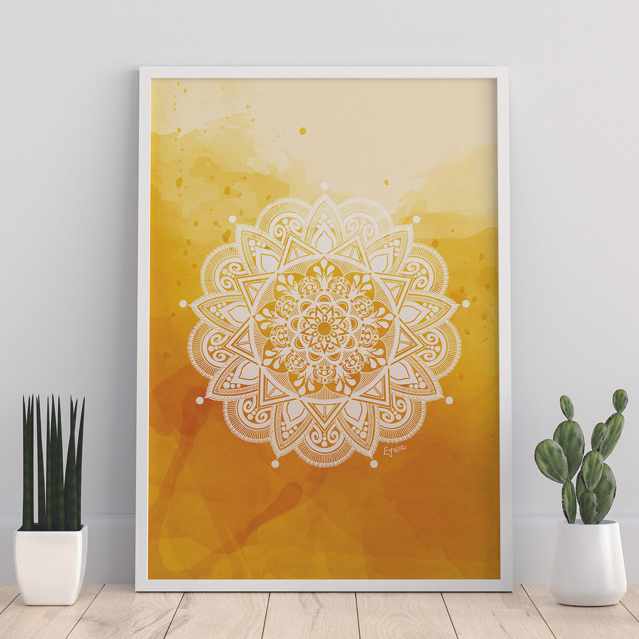 Narančasto Bijela Mandala - Art Print