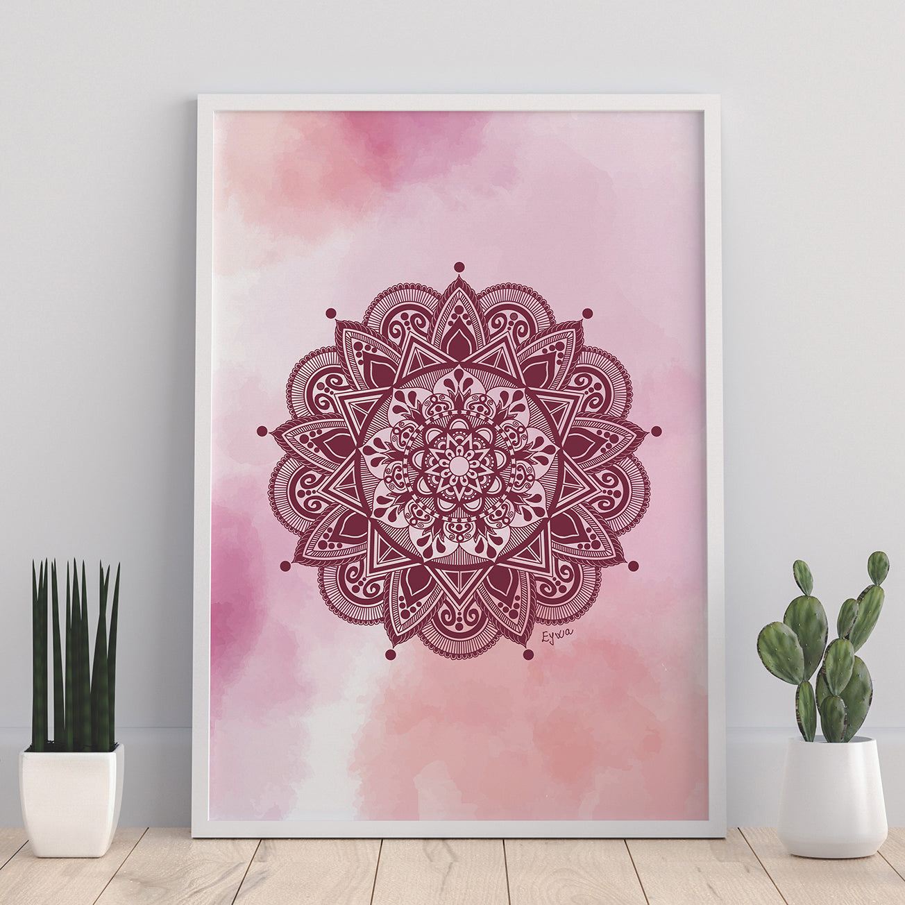 Tamno Crvena Mandala - Art Print