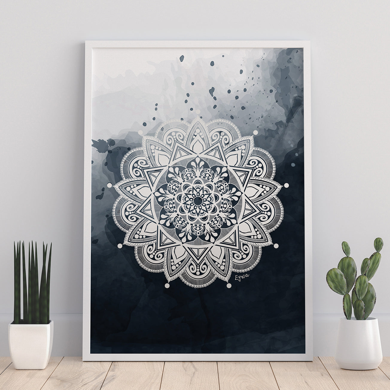 Black and White Mandala Zen Wall Art Print