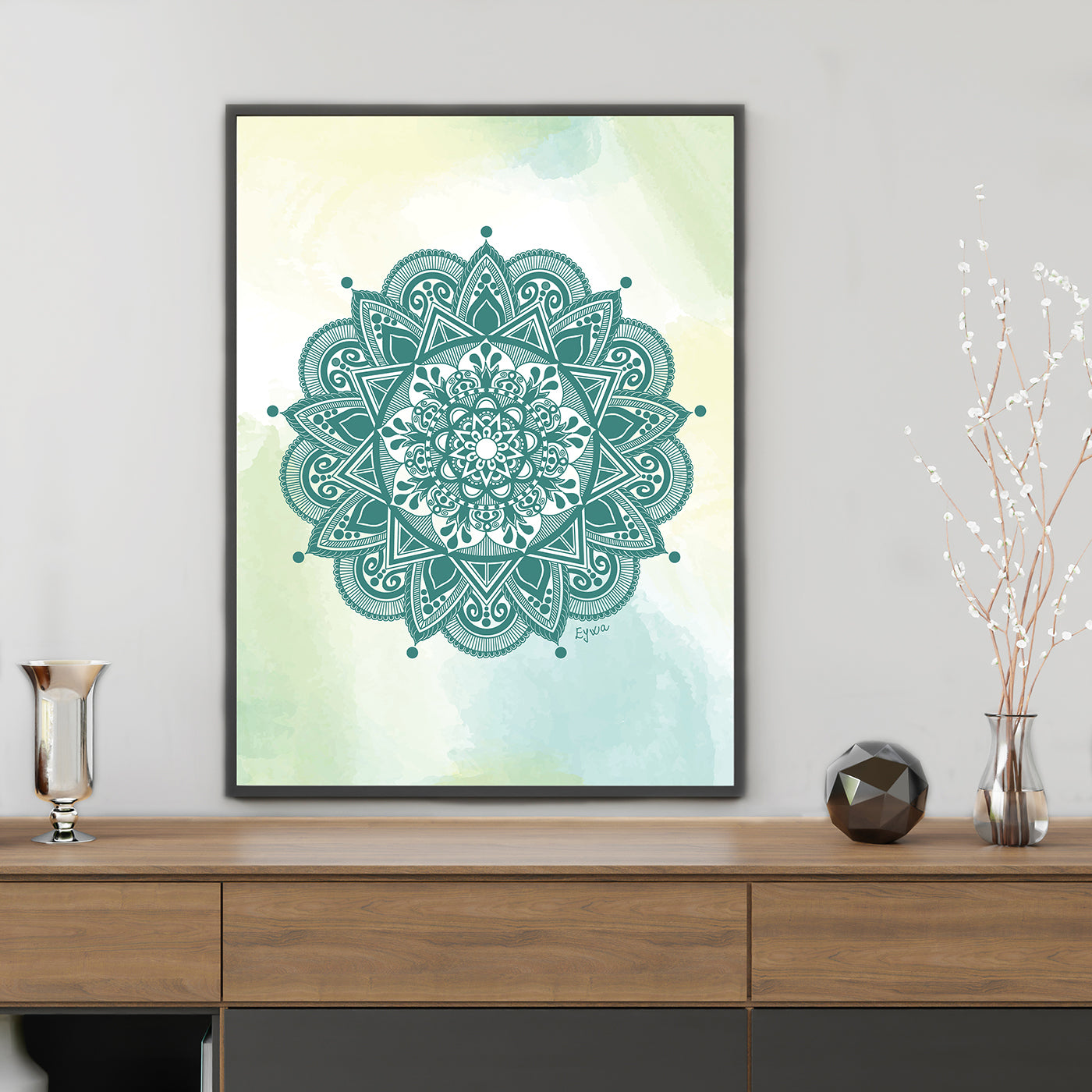 Zelena Mandala - Art Print