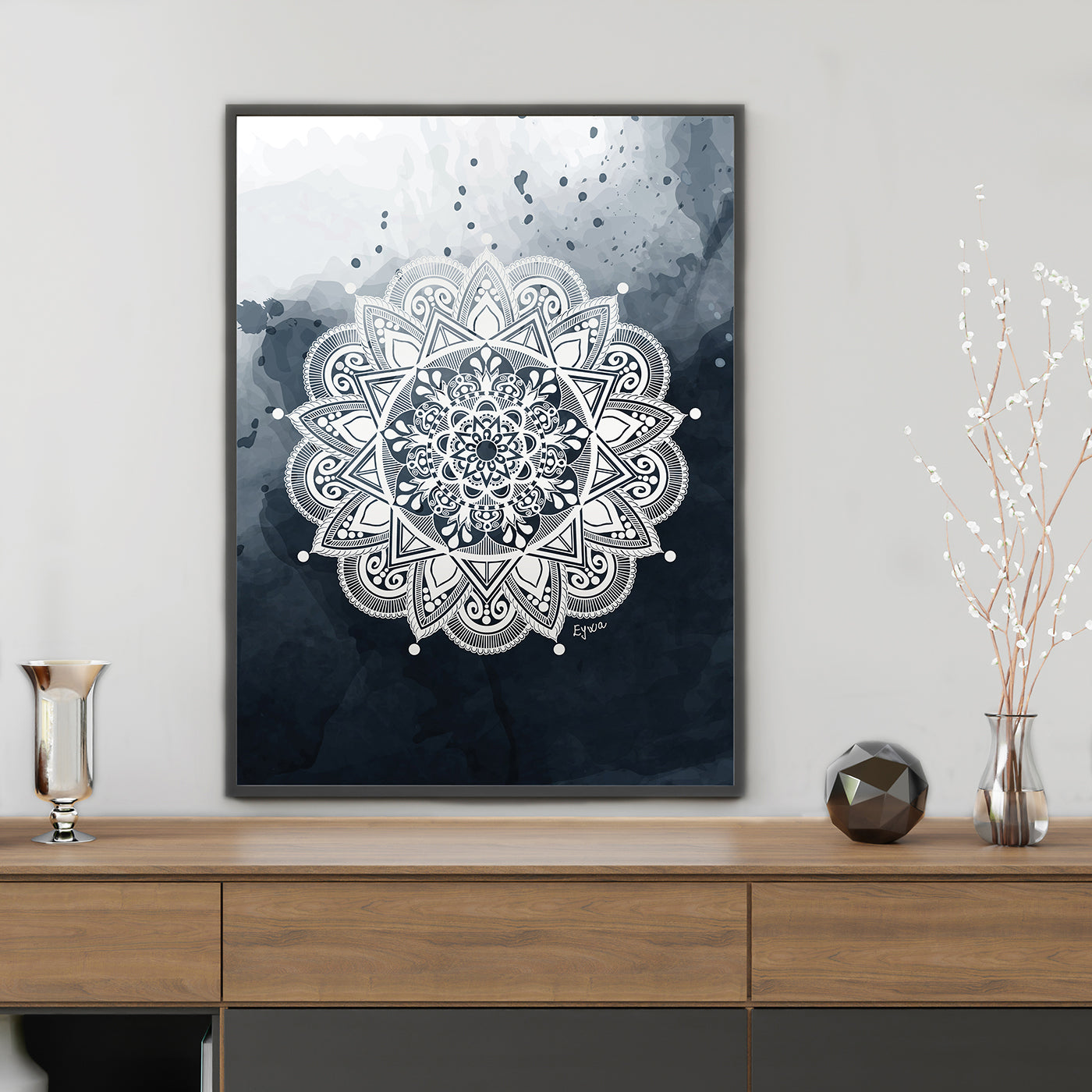 Crno Bijela Mandala - Art Print