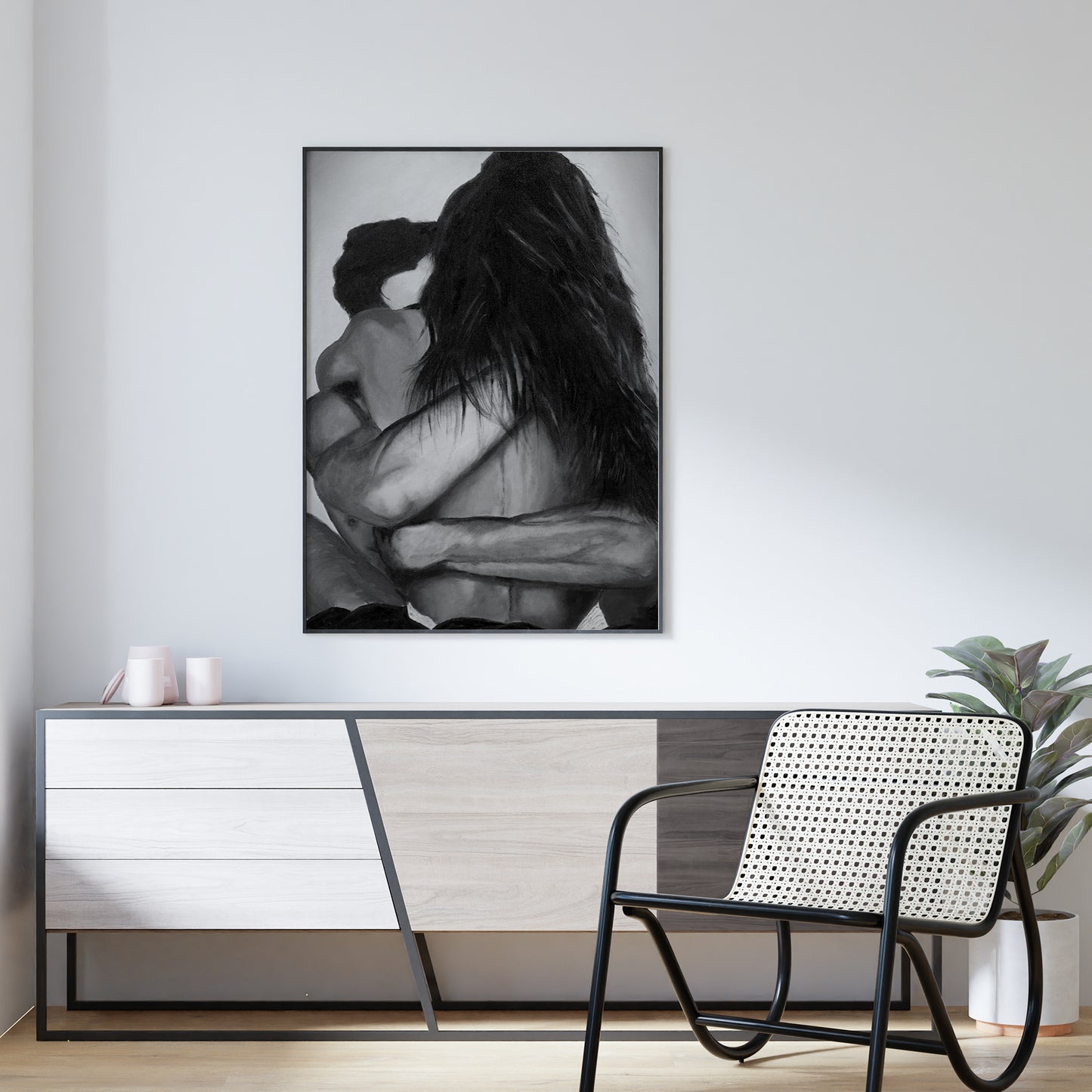 "Safe" - Couples Hugging - Art Print