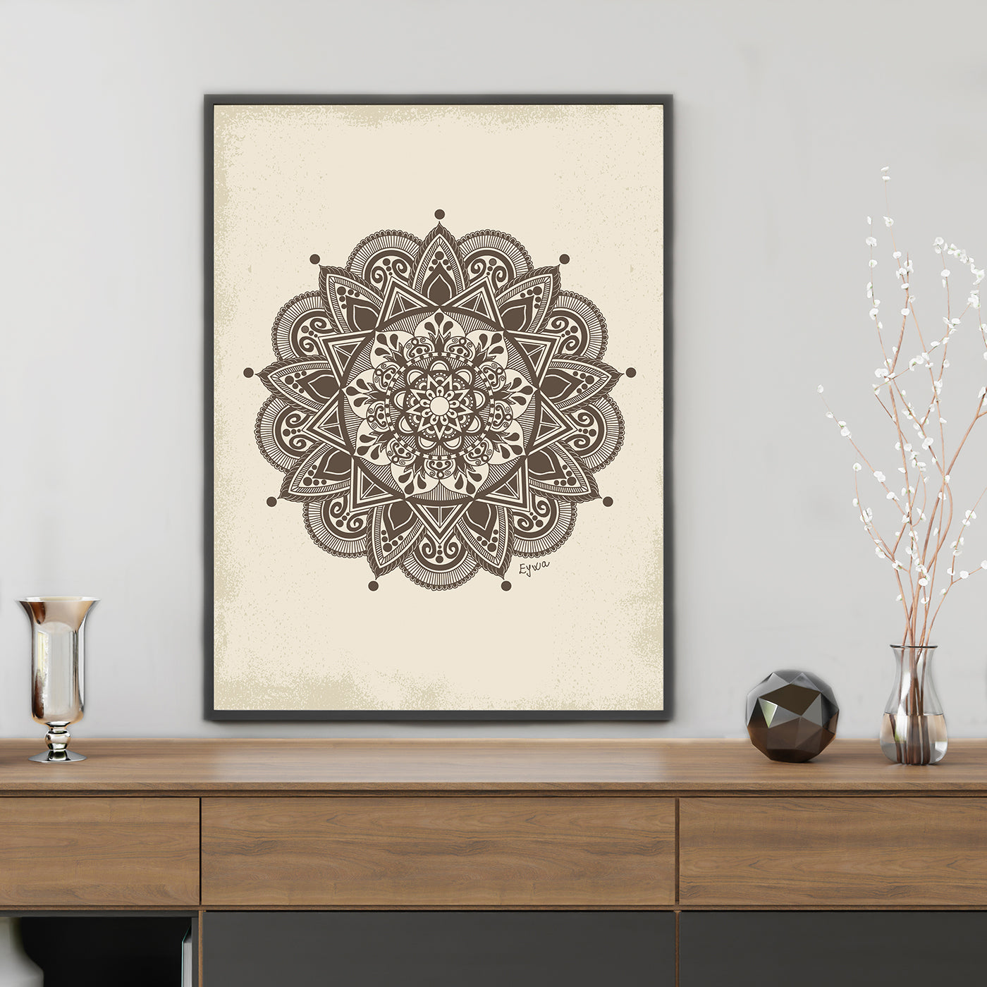 Rustikalno Smeđa Mandala - Art Print