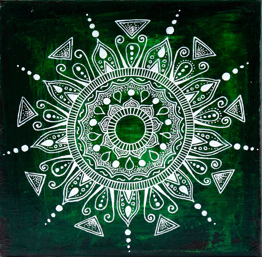 Small Green and White Mandala