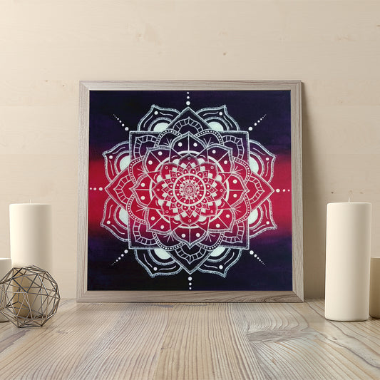 Ljubičasto Crvena Mandala Kvadratna - Art Print