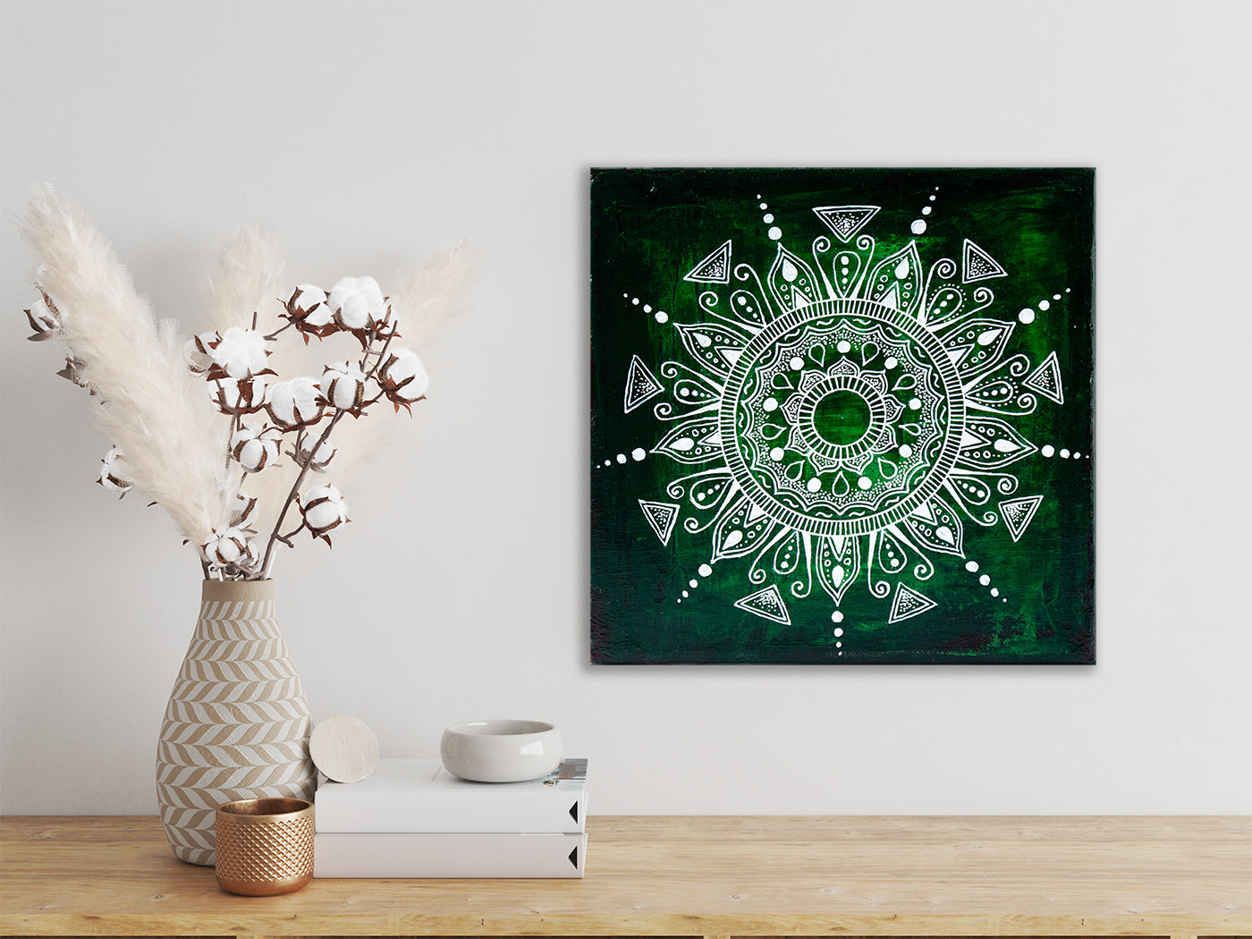 Small Green and White Mandala