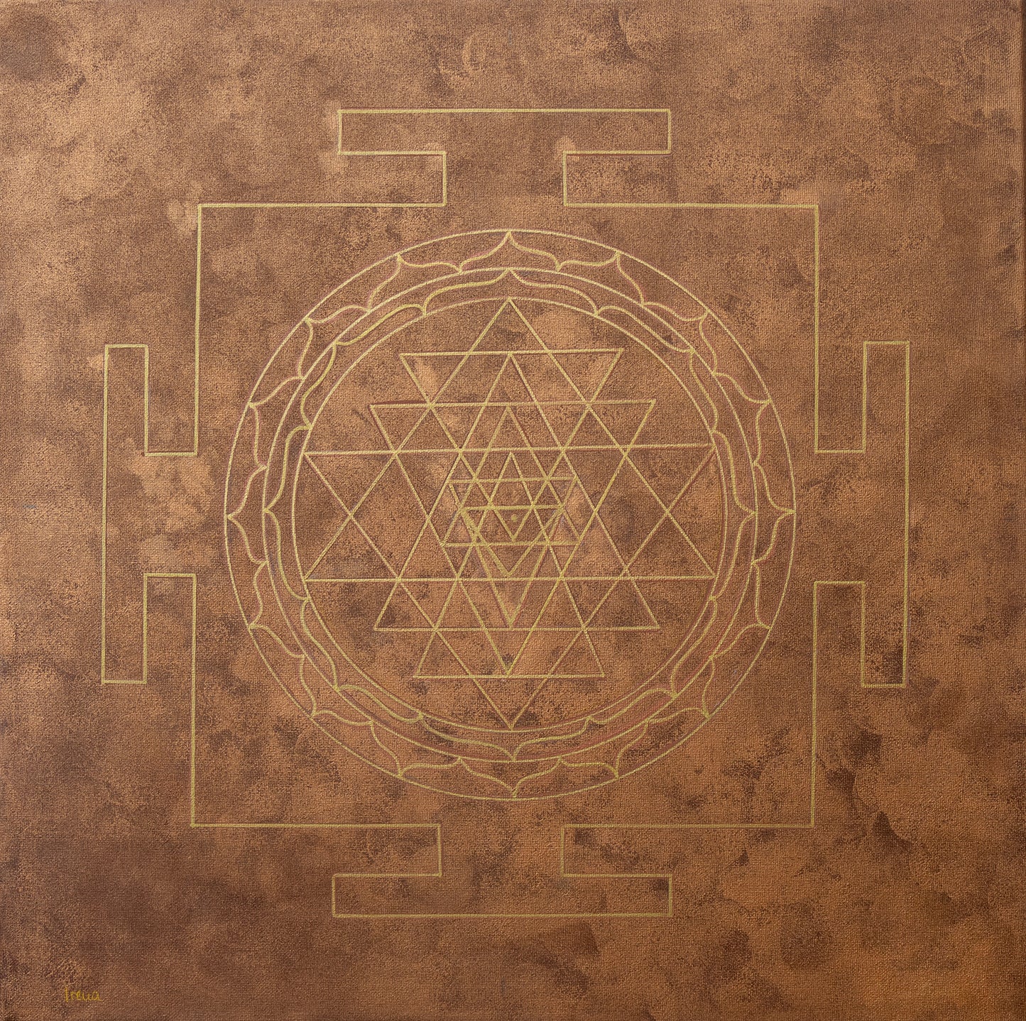 Bronze Sri Yantra Mandala