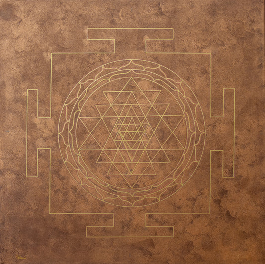 Bronze Sri Yantra Mandala