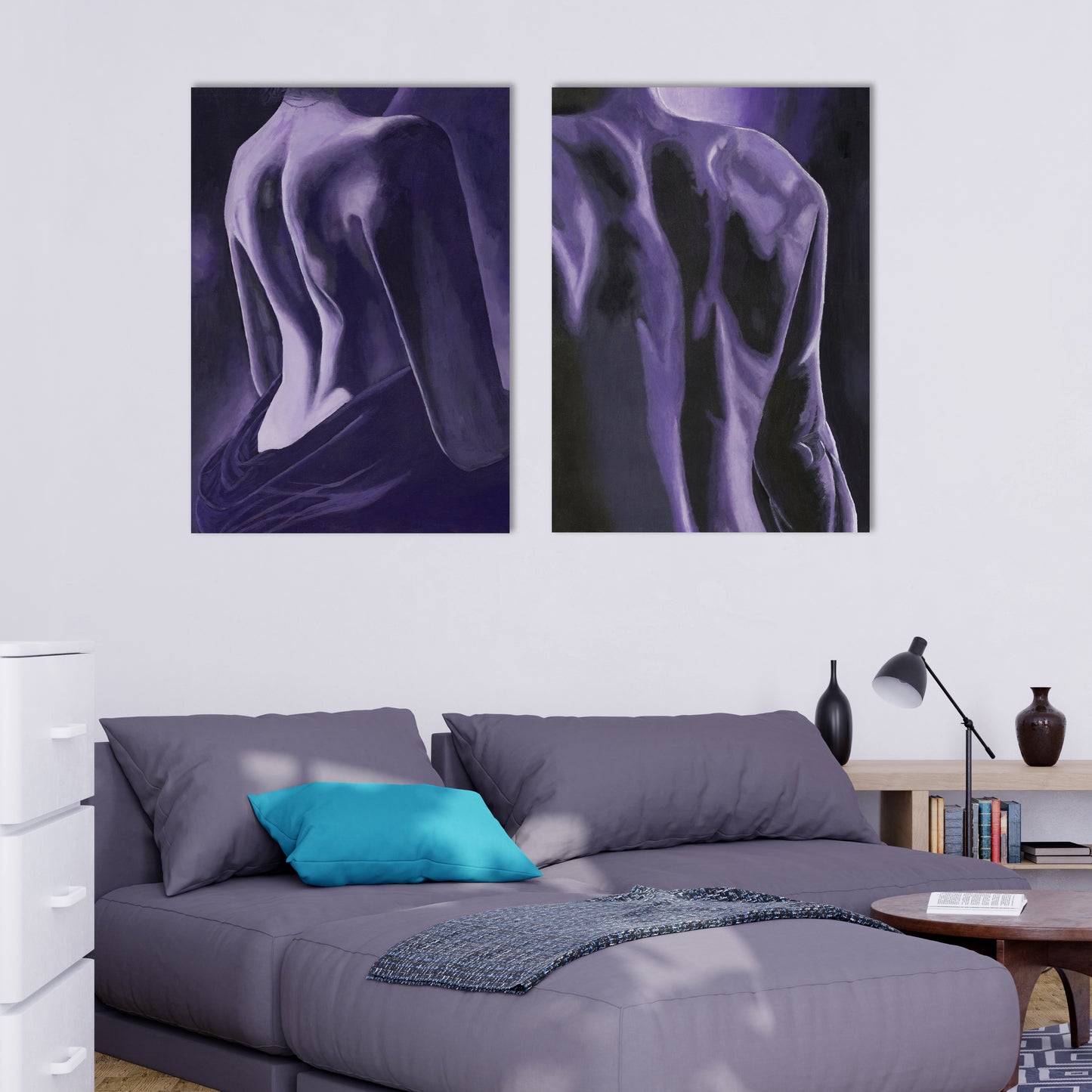 Violet Series "Body Parts" - Diptych 1 