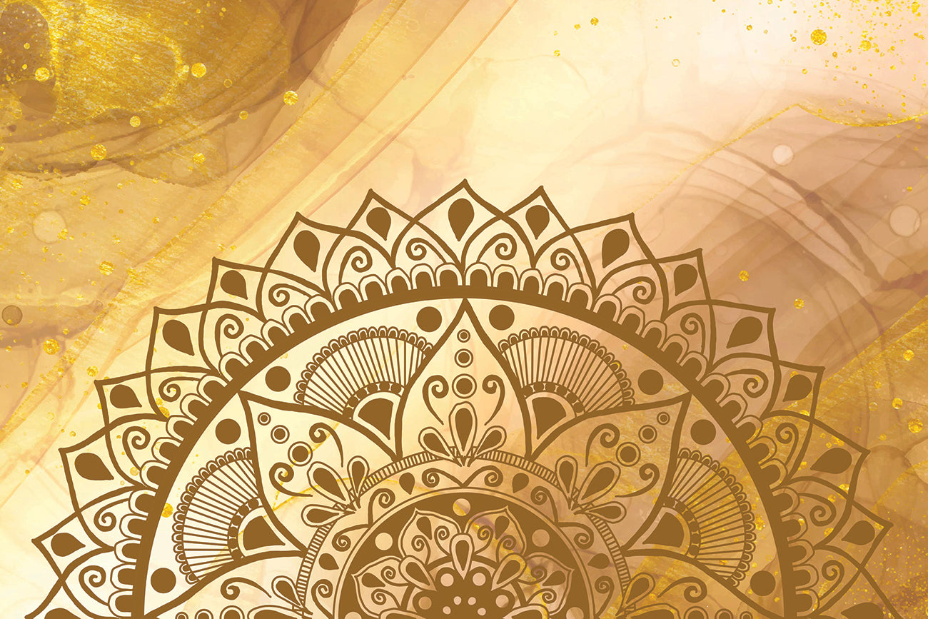 Golden and Brown Mandala Zen Wall Art Print