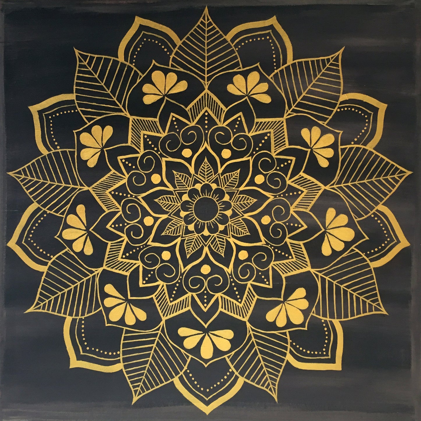 Gold and Brown Square Mandala Art Print