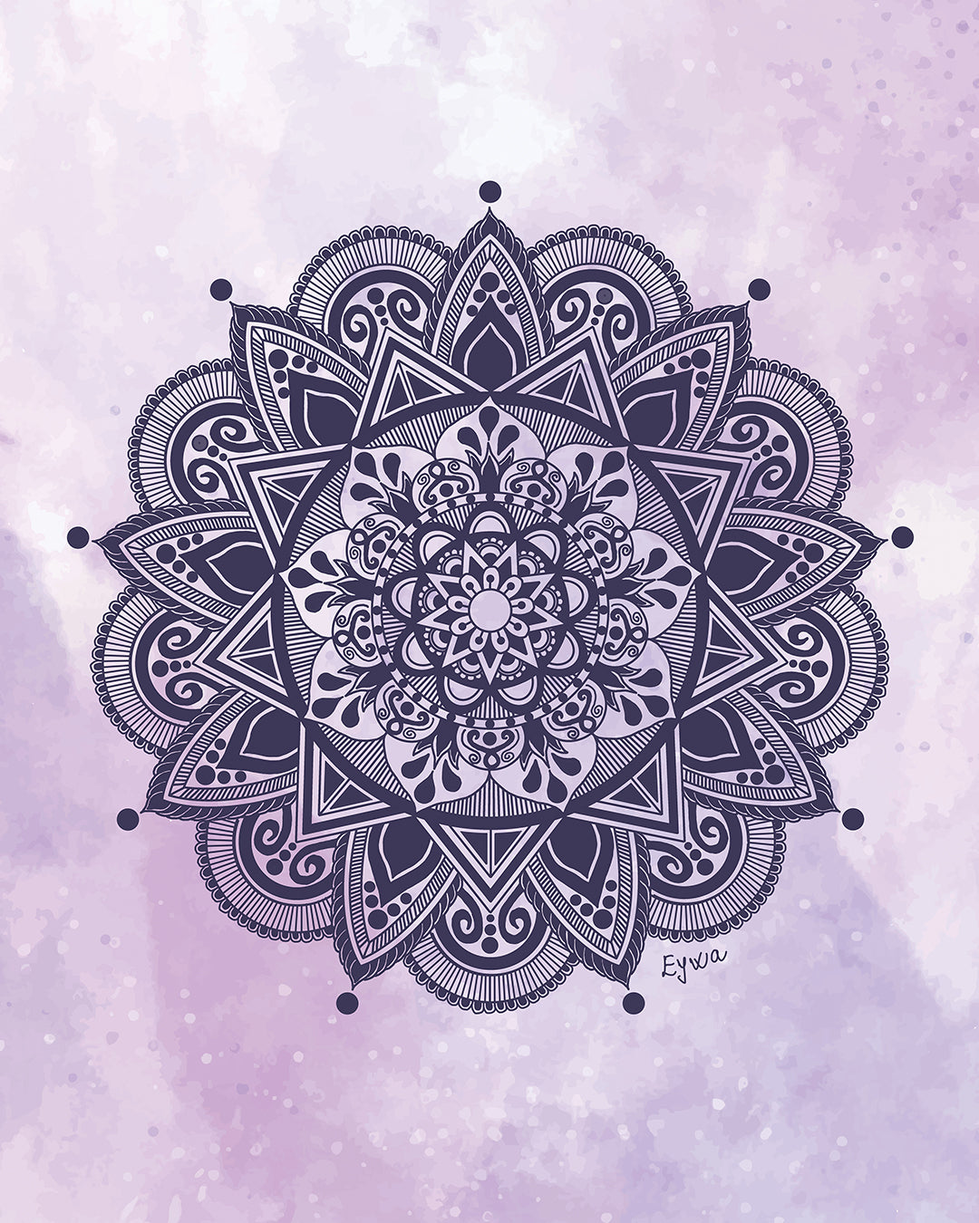 Purple Mandala Zen Wall Art Print