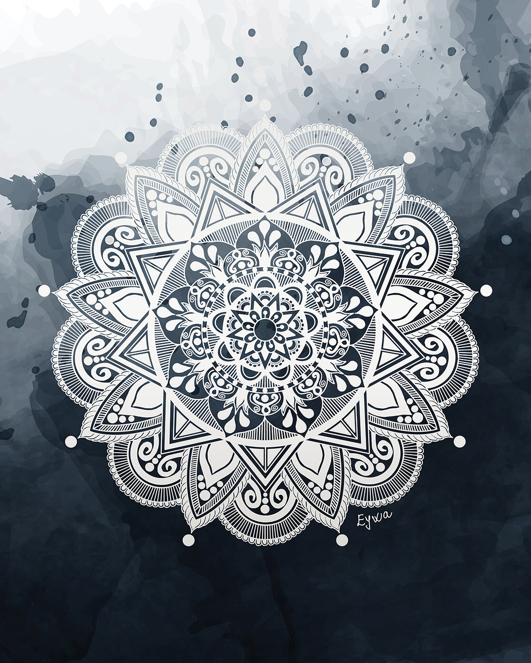 Crno Bijela Mandala - Art Print